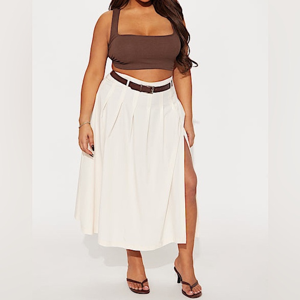 💛⚠️ NWT Pleated Cream Midi Skirt Sz XL & 1X⚠️💛 - Picture 5 of 6